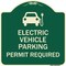 Signmission Electric Vehicle Parking Permit Required Heavy-Gauge Aluminum Sign, 18" x 18", G-1818-24114 A-DES-G-1818-24114 - alternate 1